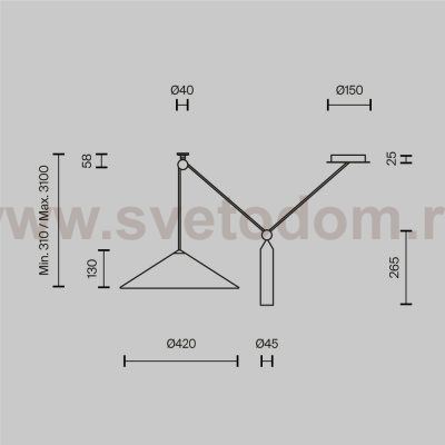 Подвесной светильник Maytoni P080PL-01W Peso