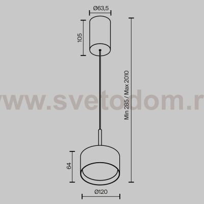Подвесной светильник Maytoni P102PL-12W4K-B Glare