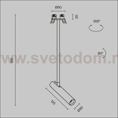 Подвесной светильник Maytoni P141RS-L125-6W3K-BBS Focus T
