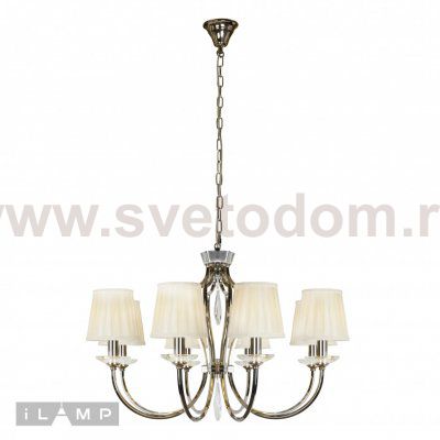 Подвесная люстра iLamp Charm P2508-8 Никель+беж