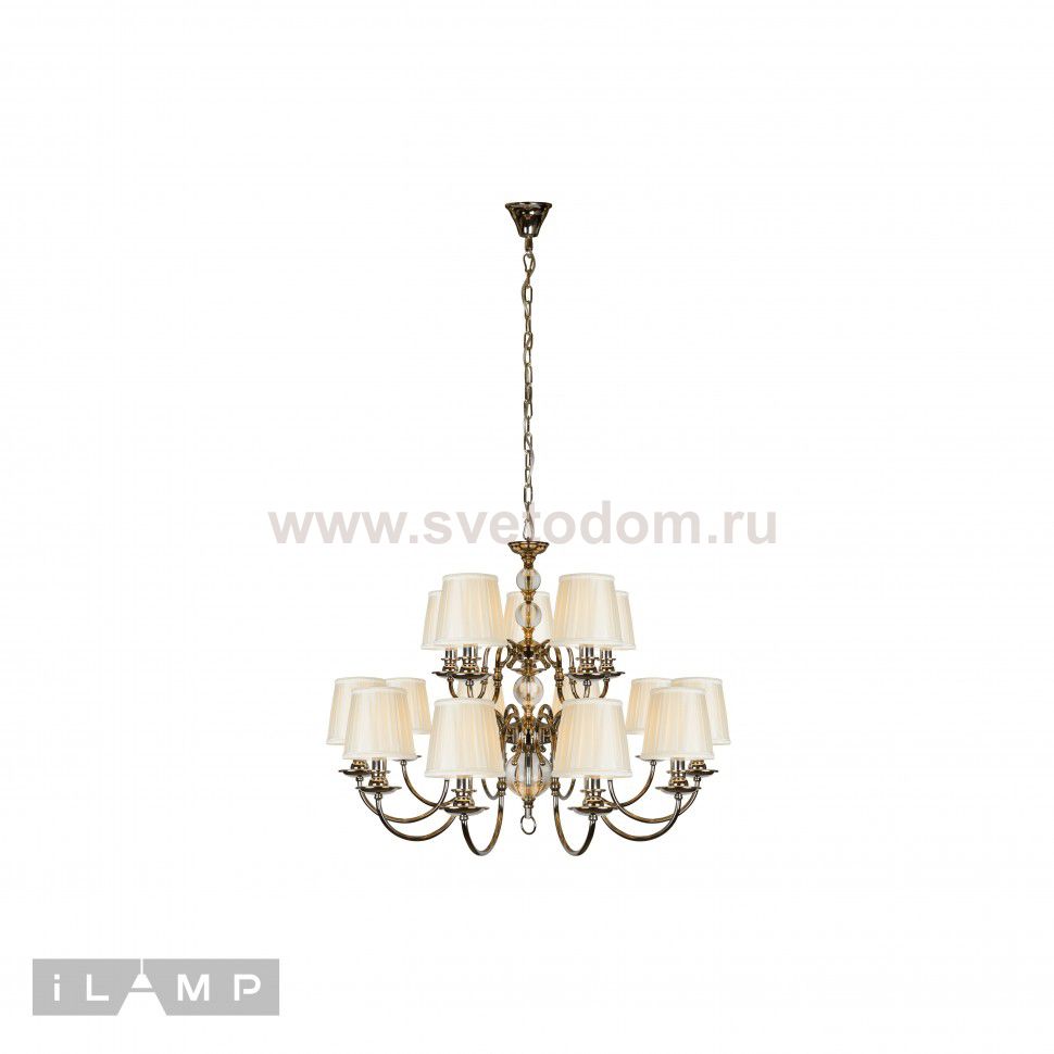 Подвесная люстра iLamp Armonia P2510-10+5 Никель+беж