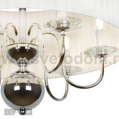 Подвесная люстра iLamp Lucia P5784-6 Хром+белый