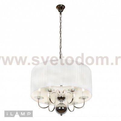 Подвесная люстра iLamp Lucia P5784-6 Хром+белый
