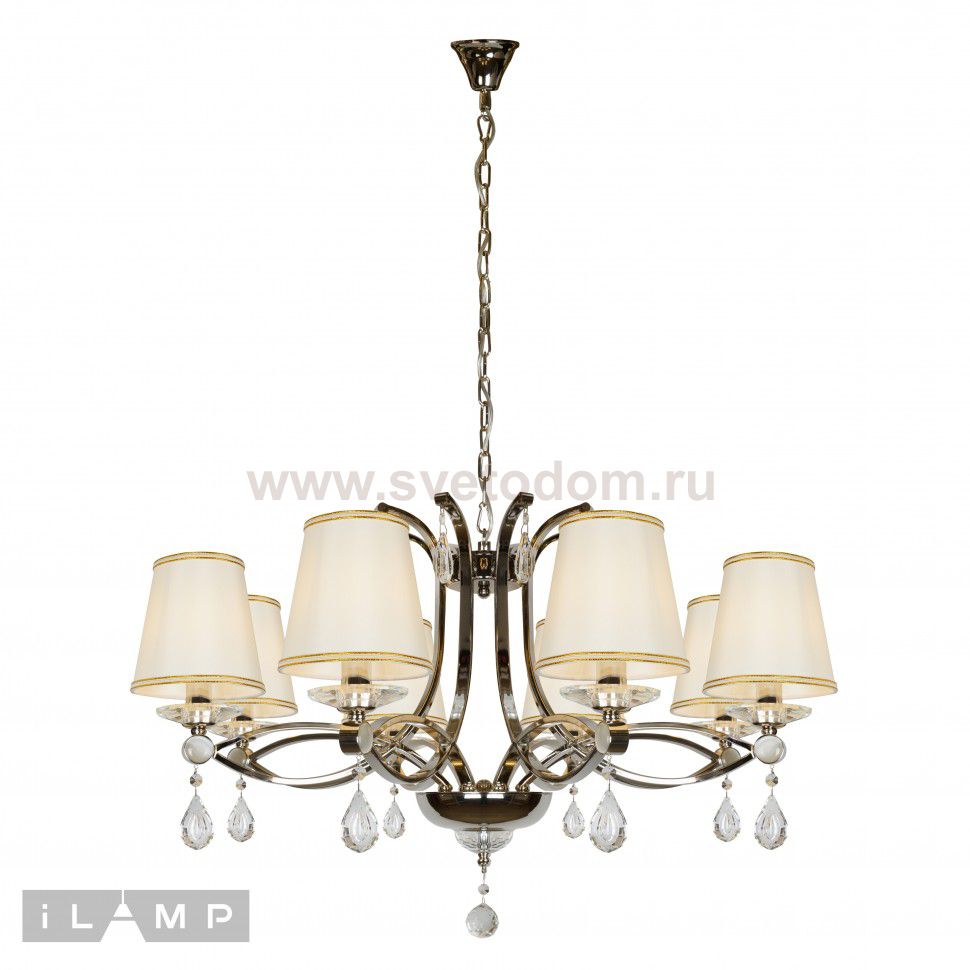 Подвесная люстра iLamp Cenro P7505-8 Никель+белый