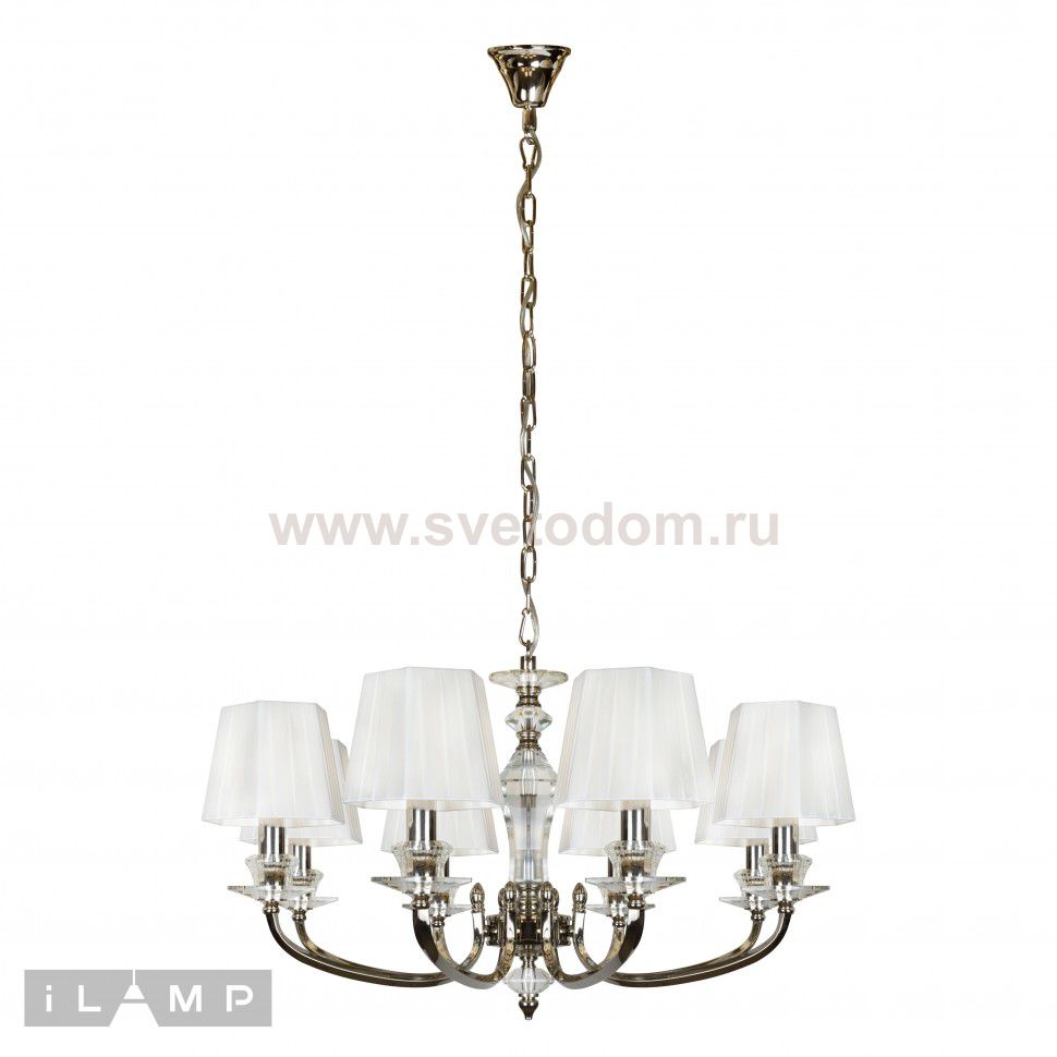 Подвесная люстра iLamp Holywood P9399-8 Никель+белый