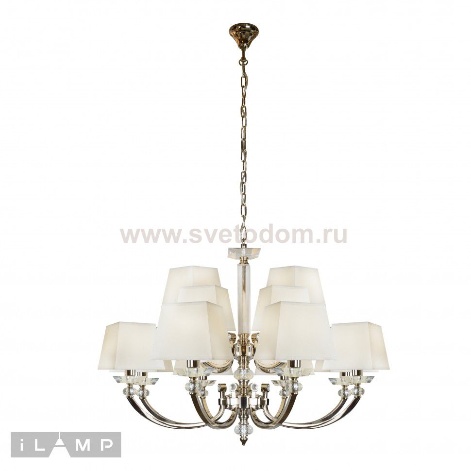 Подвесная люстра iLamp Blues P9404-8+4 Никель+белый