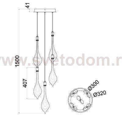 Подвесной светильник P98066-5 antique brass