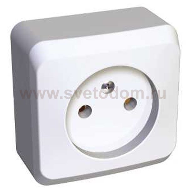 Lexel Этюд 1-ая розетка без заземления белый (накладные) (PA16-001b)