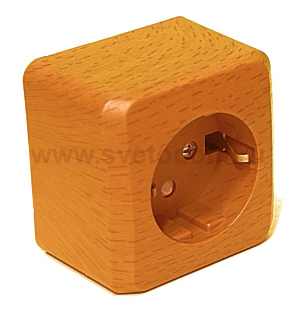 Lexel Этюд Дача Темный бук Розетка 1-ая с/з со шторками, наружная PA16-004T