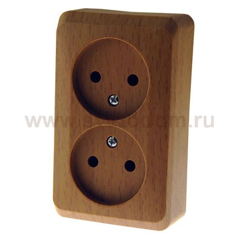 Lexel Этюд Дача Темный бук Розетка 2 местная без/з без защ. шторок