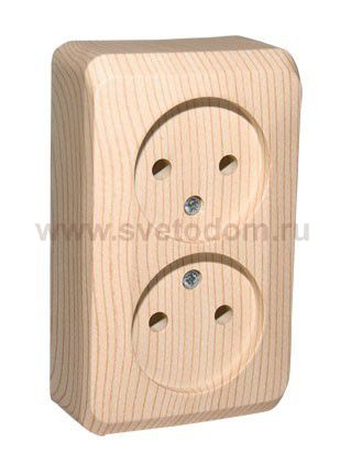 Lexel Этюд Двойная розетка без заземления без шторок (накладные) (PA16-005d)