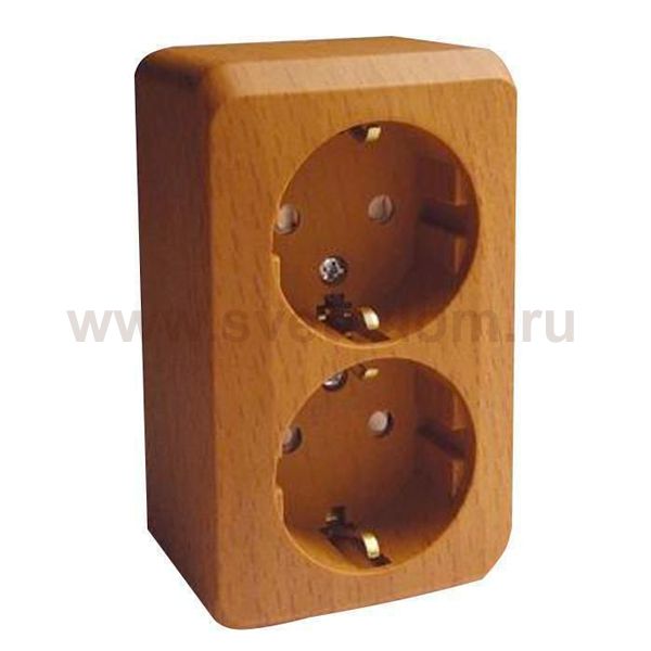 Lexel Этюд Дача Темный бук Розетка 2 местная с заземлением со шторками PA16-008T