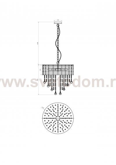 Люстра подвесная Lucia Tucci PERSO 4931.6 gold&black