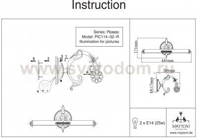 Светильник для картин Maytoni PIC114-02-R Picture Picasso