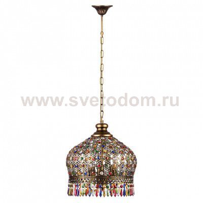 Светильник подвесной PLA0030360E14AB(S-674/AB) металл, хрусталь 3*40W E14