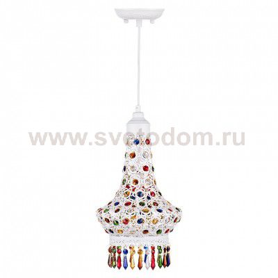 Люстра подвесная PLA0040160E27WH (S-711/1) металл, хрусталь 1*60W E27