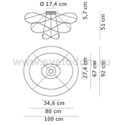 Потолочный светильник Axo Light PLHOOPS3ORORLED Hoops