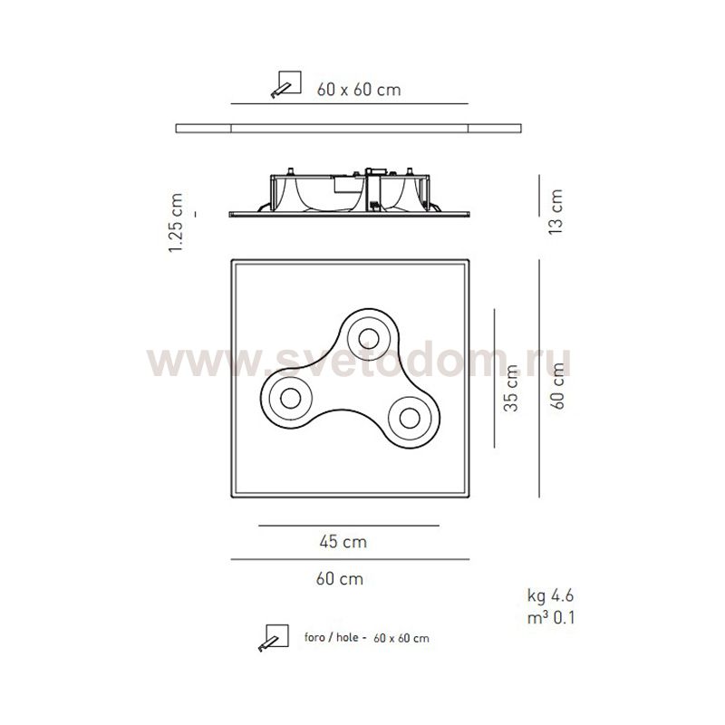Встраиваемый светильник Axo Light PLNAFII3BCOR12V