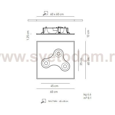 Встраиваемый светильник Axo Light PLNAFII3BCOR12V