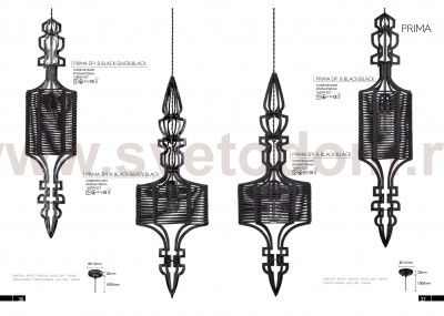 Светильник подвесной Crystal Lux PRIMA SP1 B BLACK-SILVER/BLACK (3515/201)