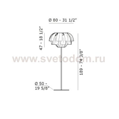 Торшер красный Axo Light PTPLU080E27RSXX Plumage
