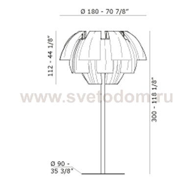 Торшер напольный Axo Light PTPLU180E27FUXX Plumage