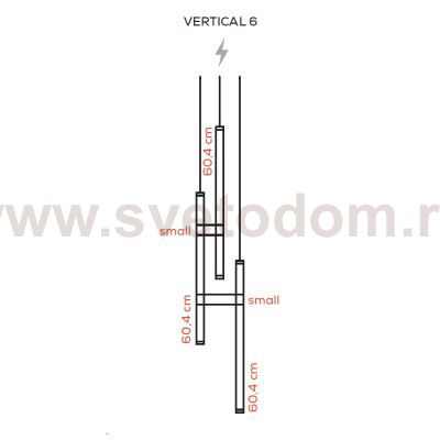 Подвесной светильник Paralela Vertical 6 black