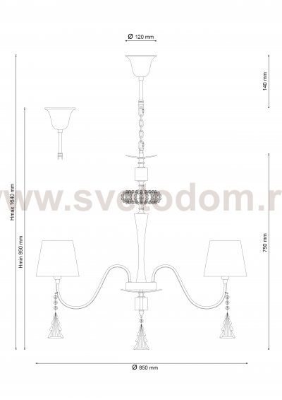 Люстра Lucia Tucci Pelle Nerre 120.5
