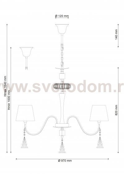 Люстра Lucia Tucci Pelle Nerre 120.8