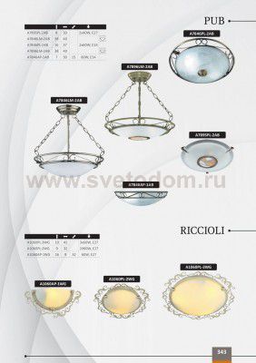 Светильник потолочный Arte lamp A7895PL-2AB PUB