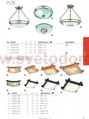 Светильник потолочный с деревом 300*300 2*E27 Arte lamp A6460PL-2BR ARCHIMEDE