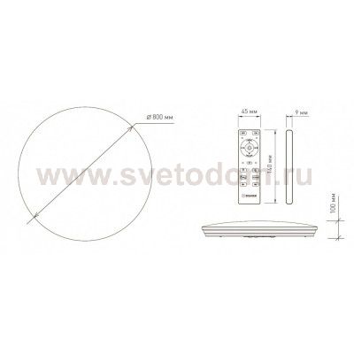 Светильник диодный Saturn 100W R-800-SHINY без канта