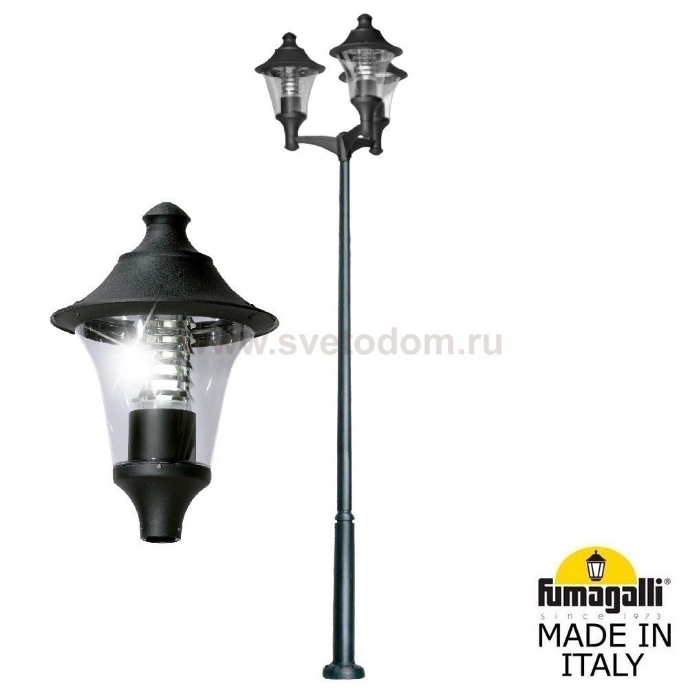 Парковый фонарь  FUMAGALLI EKTOR 4000/MIDIPILAR/REMO 3L R50.372.A30.AXE27