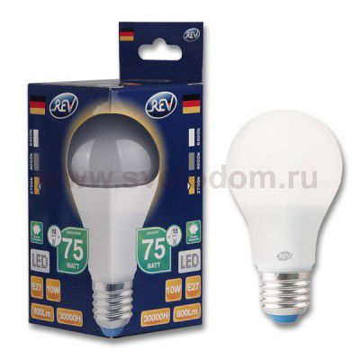 Лампа светодиодная REV 32264 1 LED A60 Е27 7W 600Лм, 2700K, теплый свет