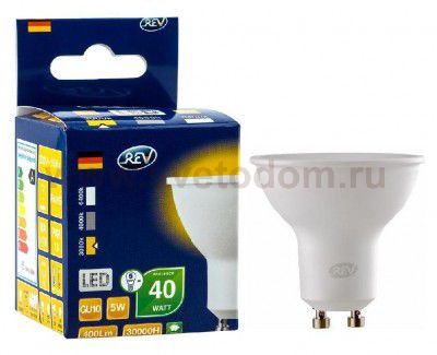 Лампа светодиодная REV 32329 7 LED PAR16 GU10 5W 420Лм, 4000K, холодный свет