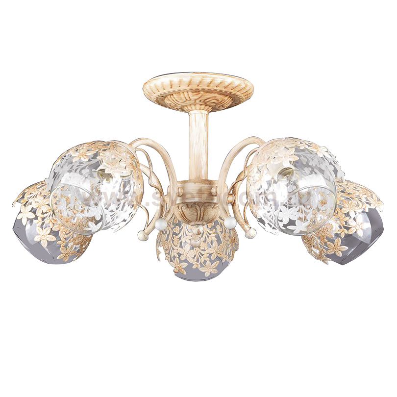 Светильник потолочный RIKI-CL60E27*5WH металл, стекло E27*5*60W