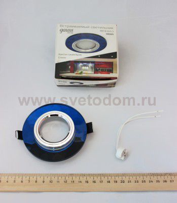 Светильник Gauss Mirror RR005 Гран. Кристал cиний/Хром, Gu5.3