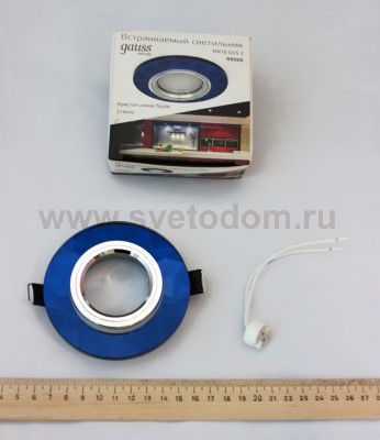 Светильник Gauss Mirror RR005 Гран. Кристал cиний/Хром, Gu5.3