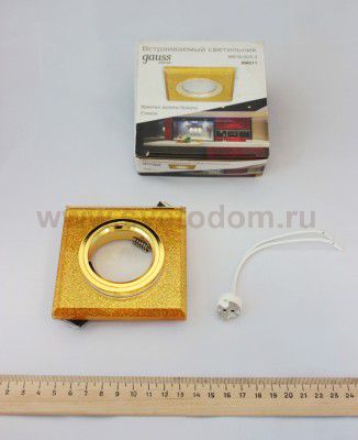 Светильник Gauss Mirror RR011 Квадрат. Кристал золото/Золото, Gu5.3 (RR011)