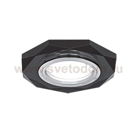 Светильник Gauss Mirror RR014 Восемь гран. Кристал черный/Хром, Gu5.3