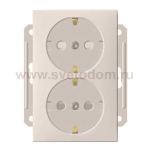Розетка Wessen 59 с/у без рамки двухместная (250В, 16А, с ЗП) слоновая кость (RS16-254-2-86)