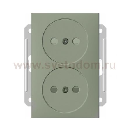 Розетка Wessen 59 с/у без рамки двухместная (250В, 16А, с ЗП) шампань (RS16-254-4-86)