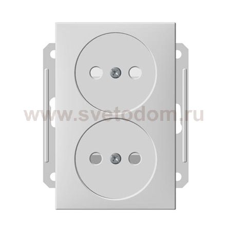 Розетка Wessen 59 с/у без рамки двухместная (250В, 16А, с ЗП) матовый хром (RS16-254-5-86)