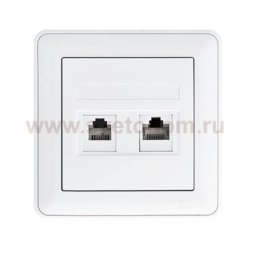 Розетка телефонная Wessen 59 с/у двухместная белый (RSI-251TT-18)