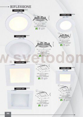 Светильник встраиваемый 16Вт Arte lamp A7016PL-1WH RIFLESSIONE