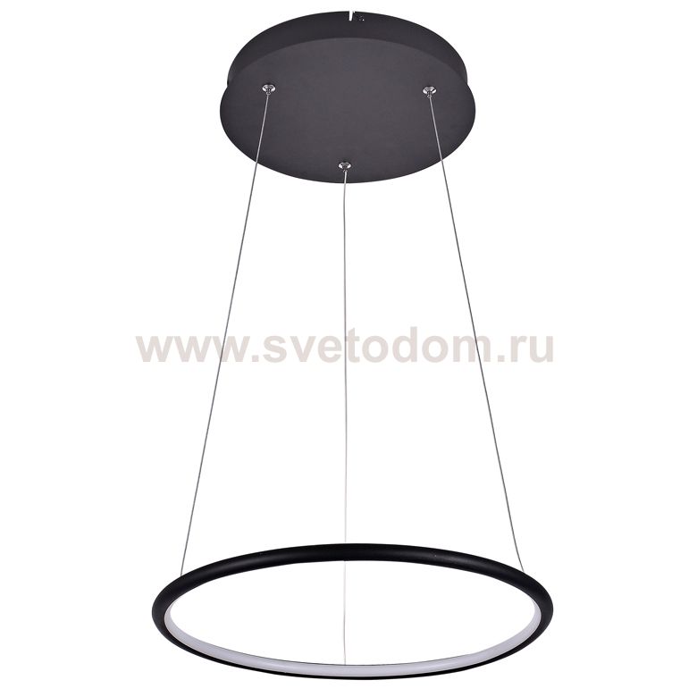 Donolux Светодиодный светильник подвесной. АС85-265В  24W, 3000K, 700 LM, Черный, 105°, IP20, D400xH1200 мм, источник питания в комплекте