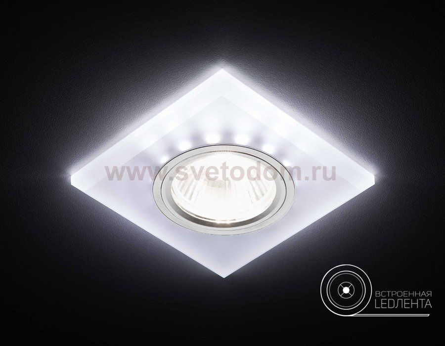 Светильник точечный Ambrella S215 W/CH/WH матовый/хром/MR16+3W(LED WHITE) COMPO SPOT