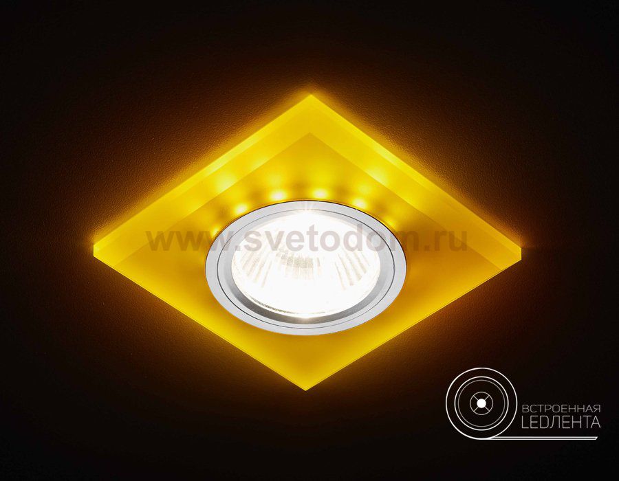 Светильник точечный Ambrella S215 WH/CH/YL матовый/хром/MR16+3W(LED YELLOW) COMPO SPOT