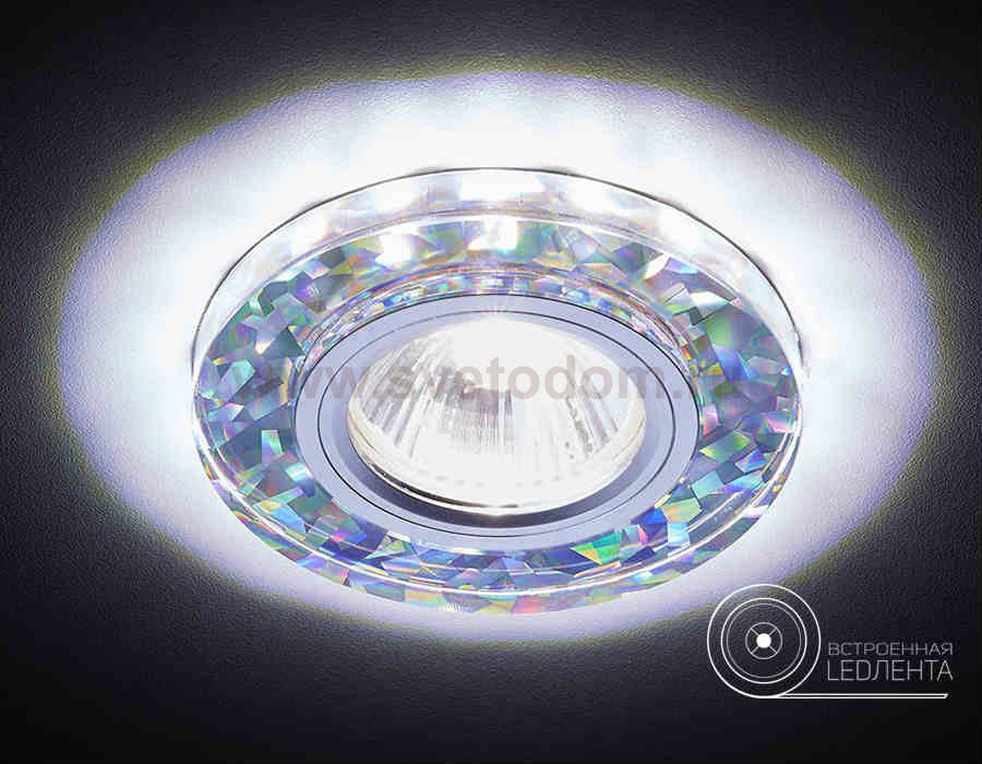 Светильник точечный Ambrella S225 W/CH/WH белый/серебро/MR16+3W(LED WHITE) COMPO SPOT