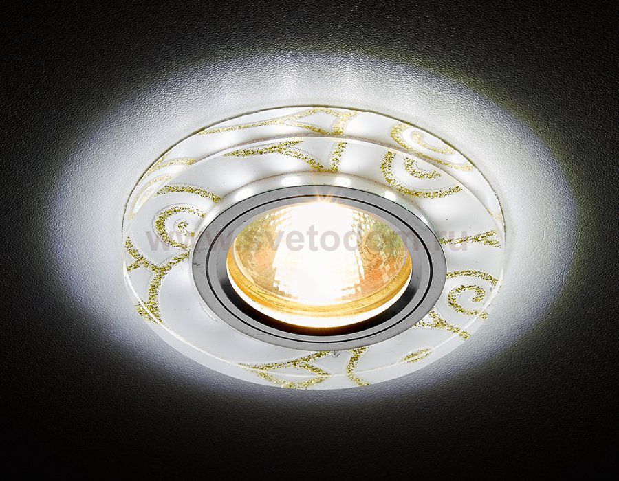 Светильник точечный Ambrella S231 WH/G белый/золотой/MR16+3W(LED WHITE) COMPO SPOT